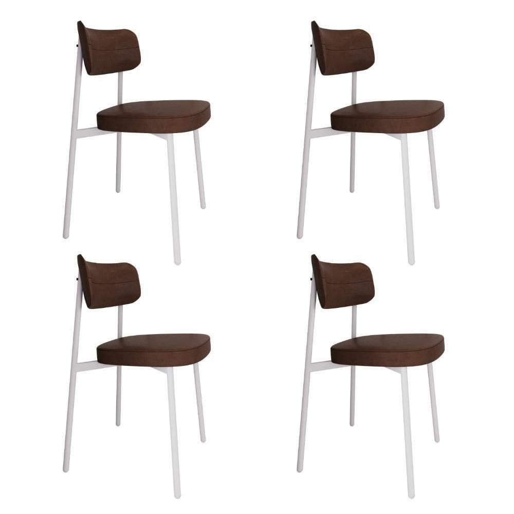 Cadeira Alloa Fixa Com 4 Pés 50 X 44,7 X 83,8 Cm Com 4 Un. Courino Whisky Courino Whisky