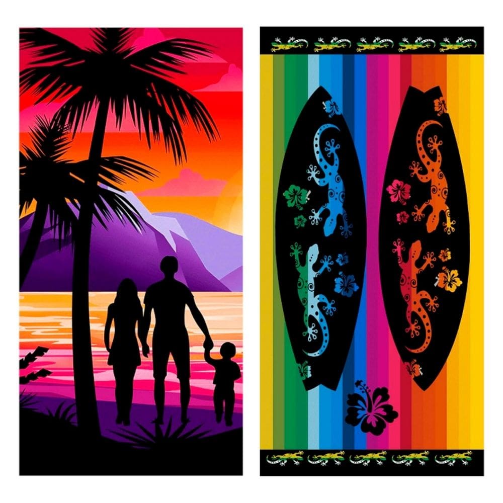 Kit 2 Toalhas Praia Piscina Clube Microfibra 140x70cm M.02