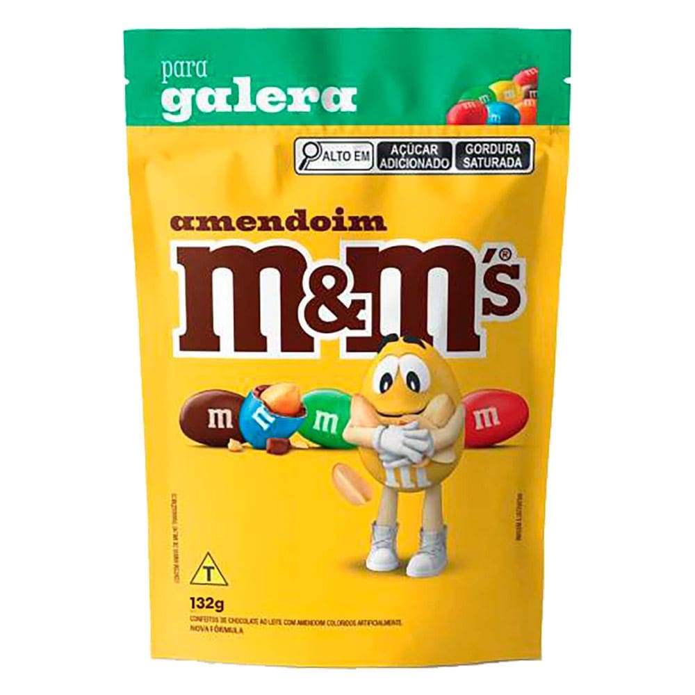 Confeito de Chocolate ao Leite M&M`s Amendoim 132g