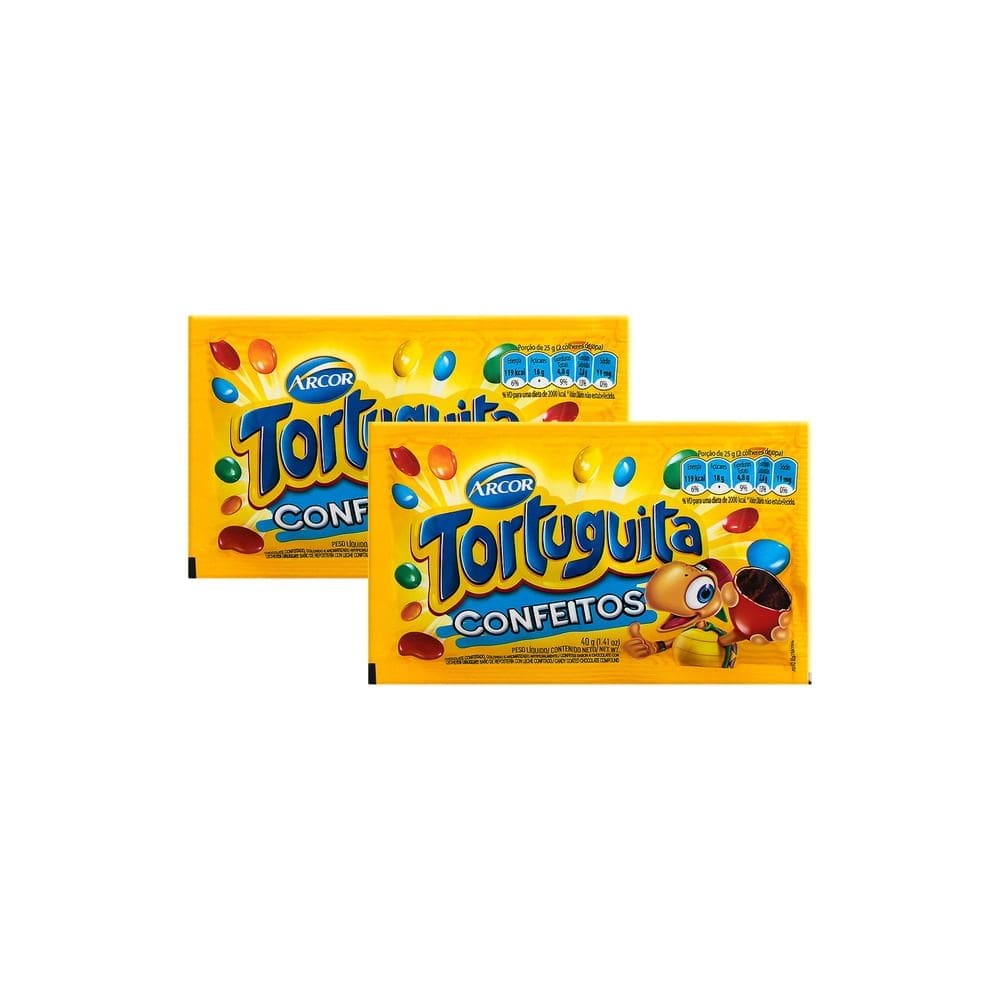 Kit 2 Tortuguita Confeitos Arcor 40g