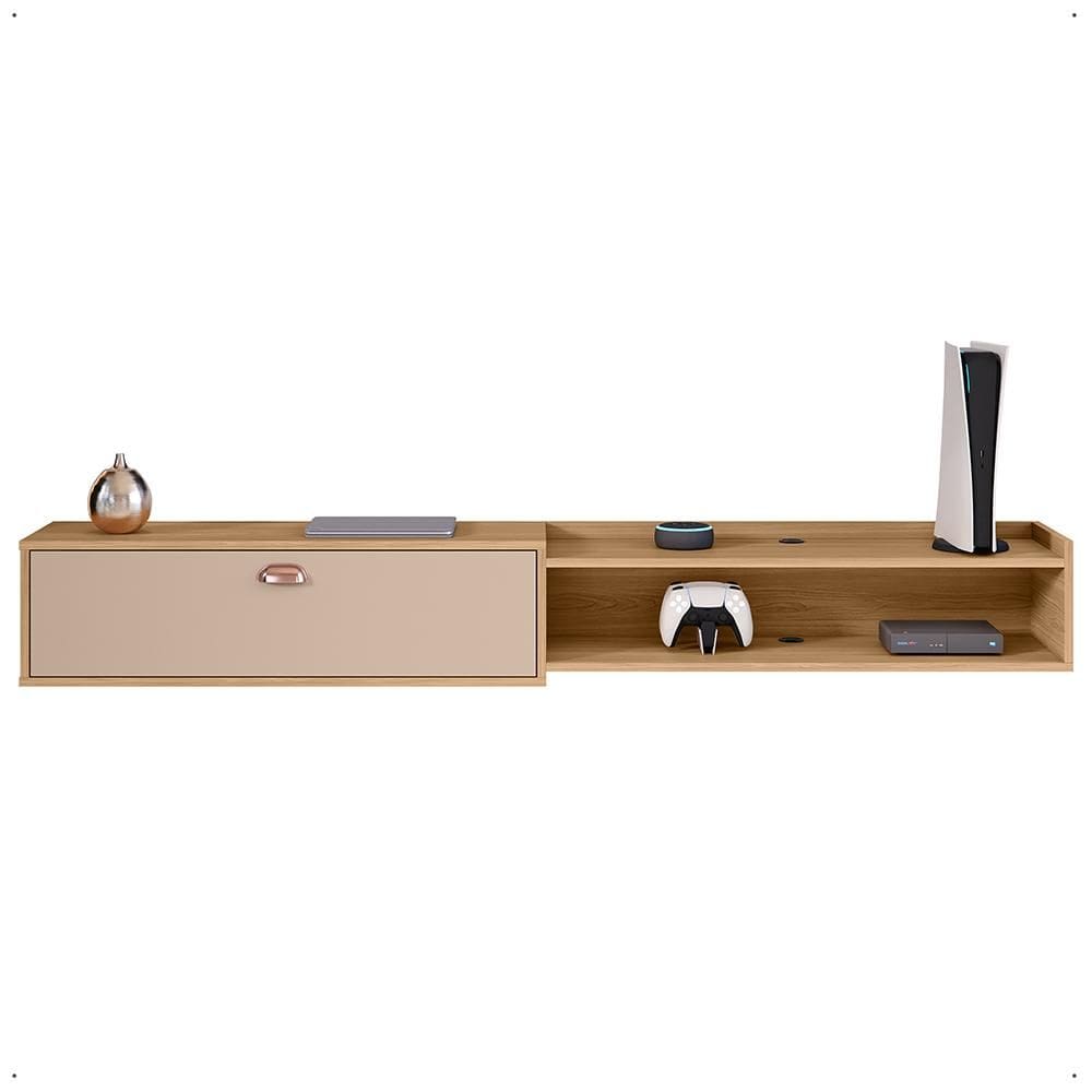 Rack Bancada Suspensa 1.8 Estante Home Supremo King Tv 70 Pol. 1 Porta Nicho Organizador Sala Quarto - Lojas RPM