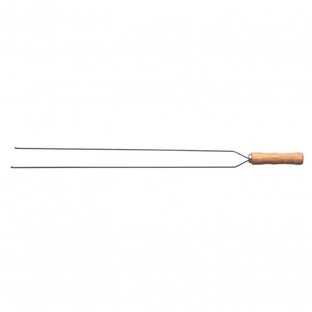 Espeto Duplo Para Churrasco Tramontina Com Lâmina Em Inox E Cabo De Madeira 65cm