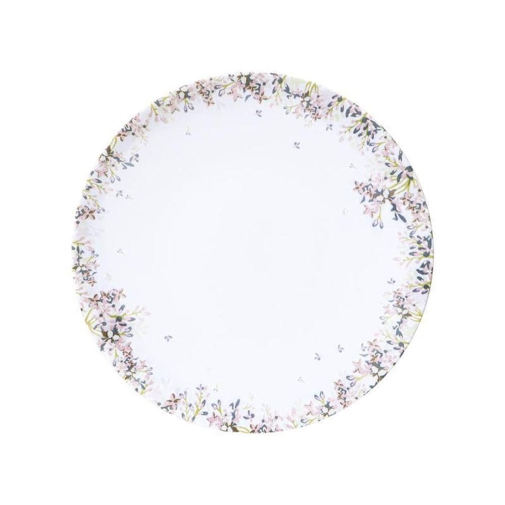 Prato Raso Tramontina Fogli 25cm Em Porcelana Decorada