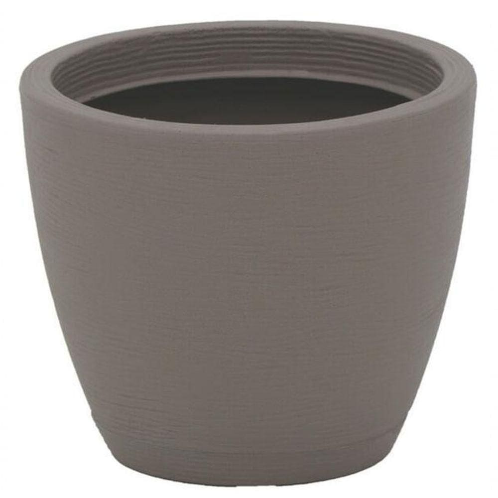 Vaso Tramontina Asteca Em Polietileno Concreto Com Prato 32cm