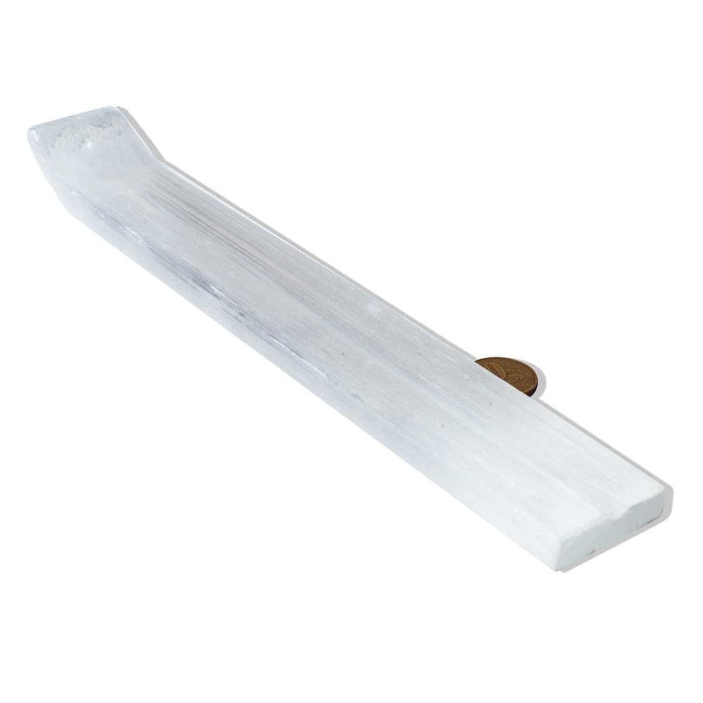 Incensário Selenita Bastão Grande Media 25cm Pedra Natural