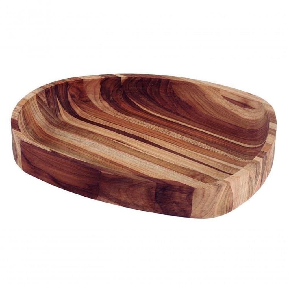 Gamela Para Churrasco Tramontina Em Madeira Teca 25x29cm