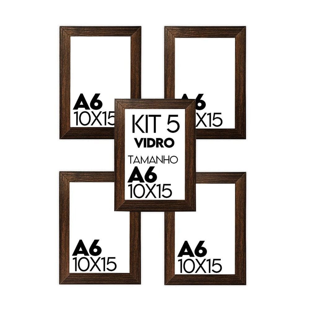 Porta Retrato de Vidro 10x15cm Kit com 5 Unidades Lembrancinha de Festa