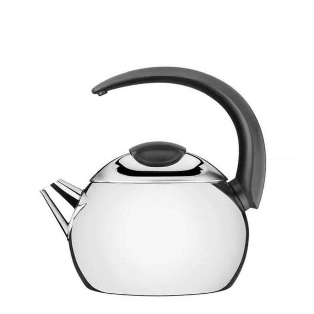Chaleira Tramontina 2,25 Litros Em Aço Inox Com Cabo Preto