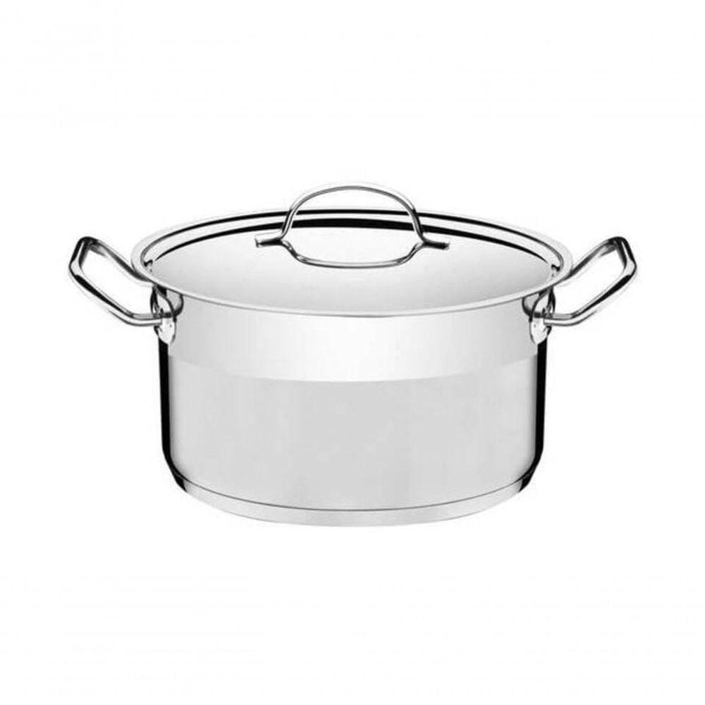 Caçarola Funda Tramontina Professional 24cm Em Aço Inox Com Detalhe Satinado