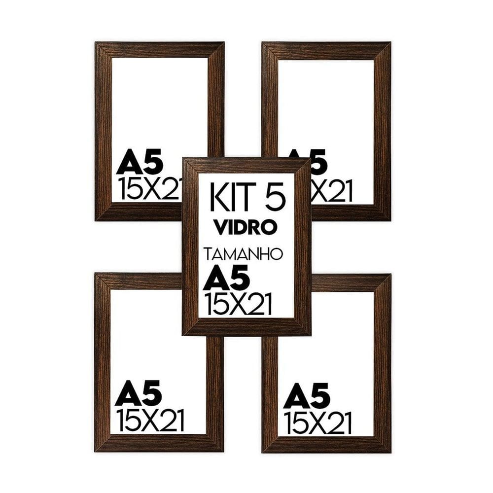 Porta Retrato de Vidro 15x21cm Kit com 5 Unidades Lembrancinha de Festa