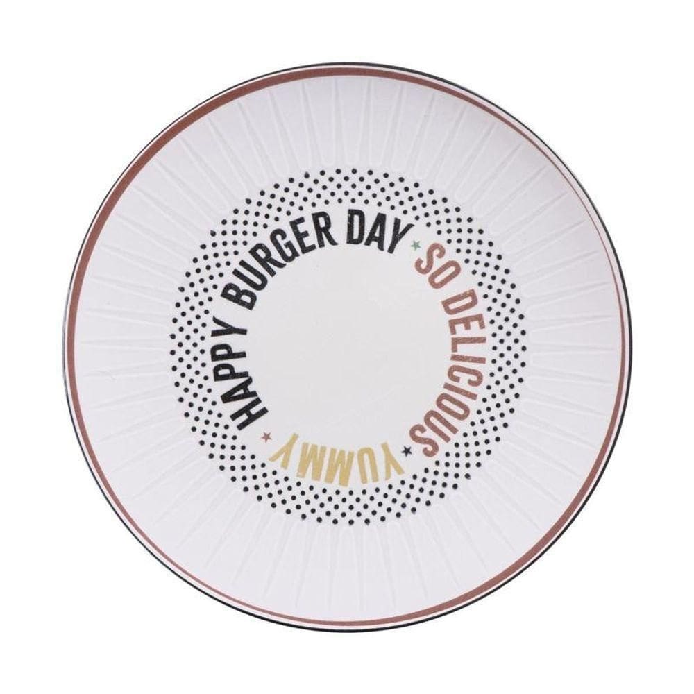 Prato Raso Tramontina Chicago 25cm Em Porcelana Decorada