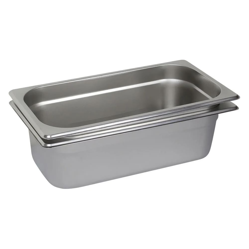 2 Cubas Gastronômica Buffet GN 1/3 100mm Aço Inox Sem Alça