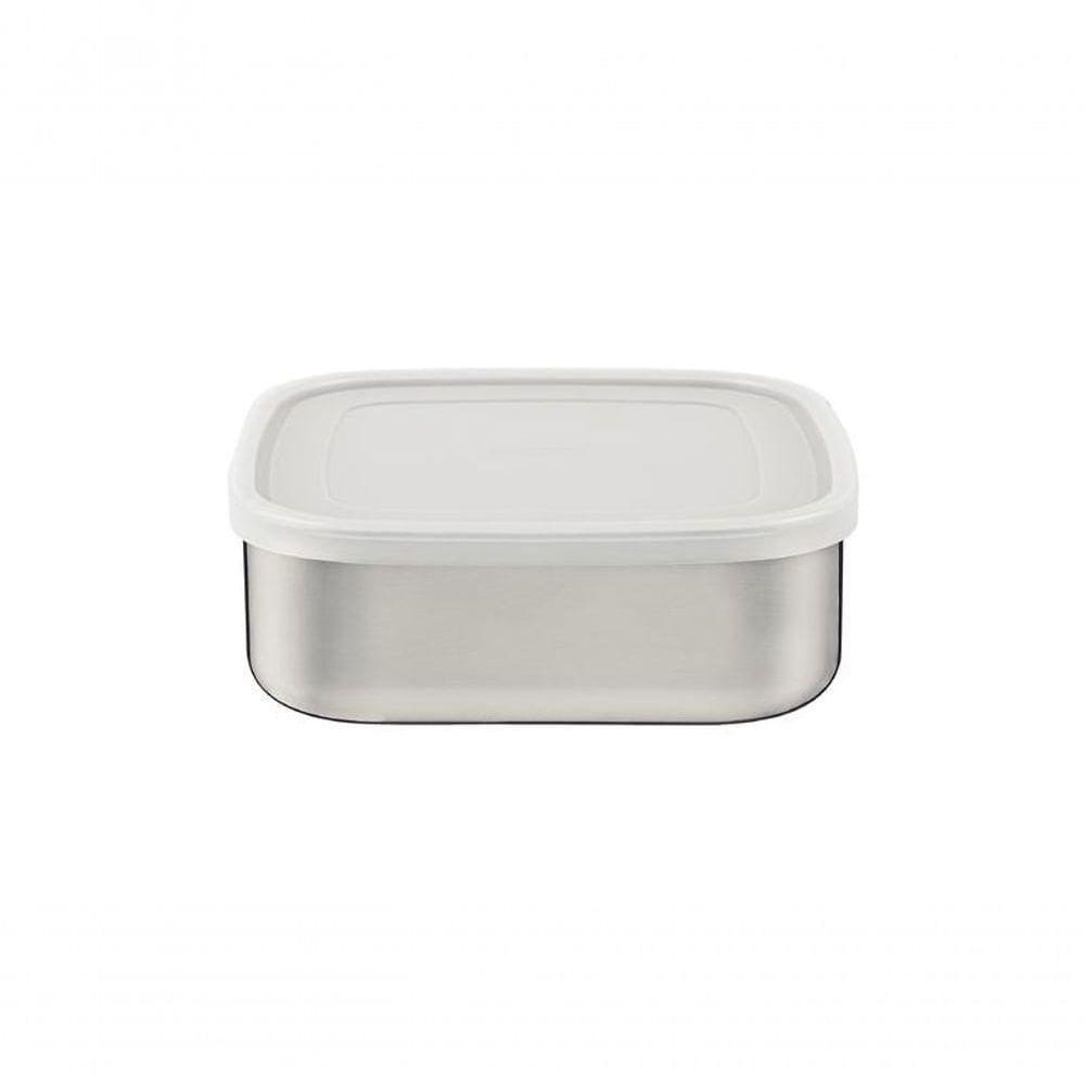 Pote Tramontina Freezinox Em Inox Quadrado Com Tampa Plástica 2,1 Litros