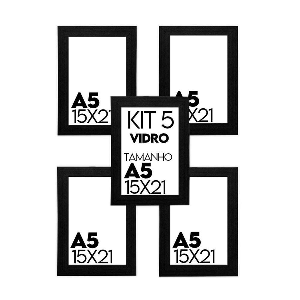 Porta Retrato de Vidro 15x21cm Kit com 5 Unidades Lembrancinha de Festa