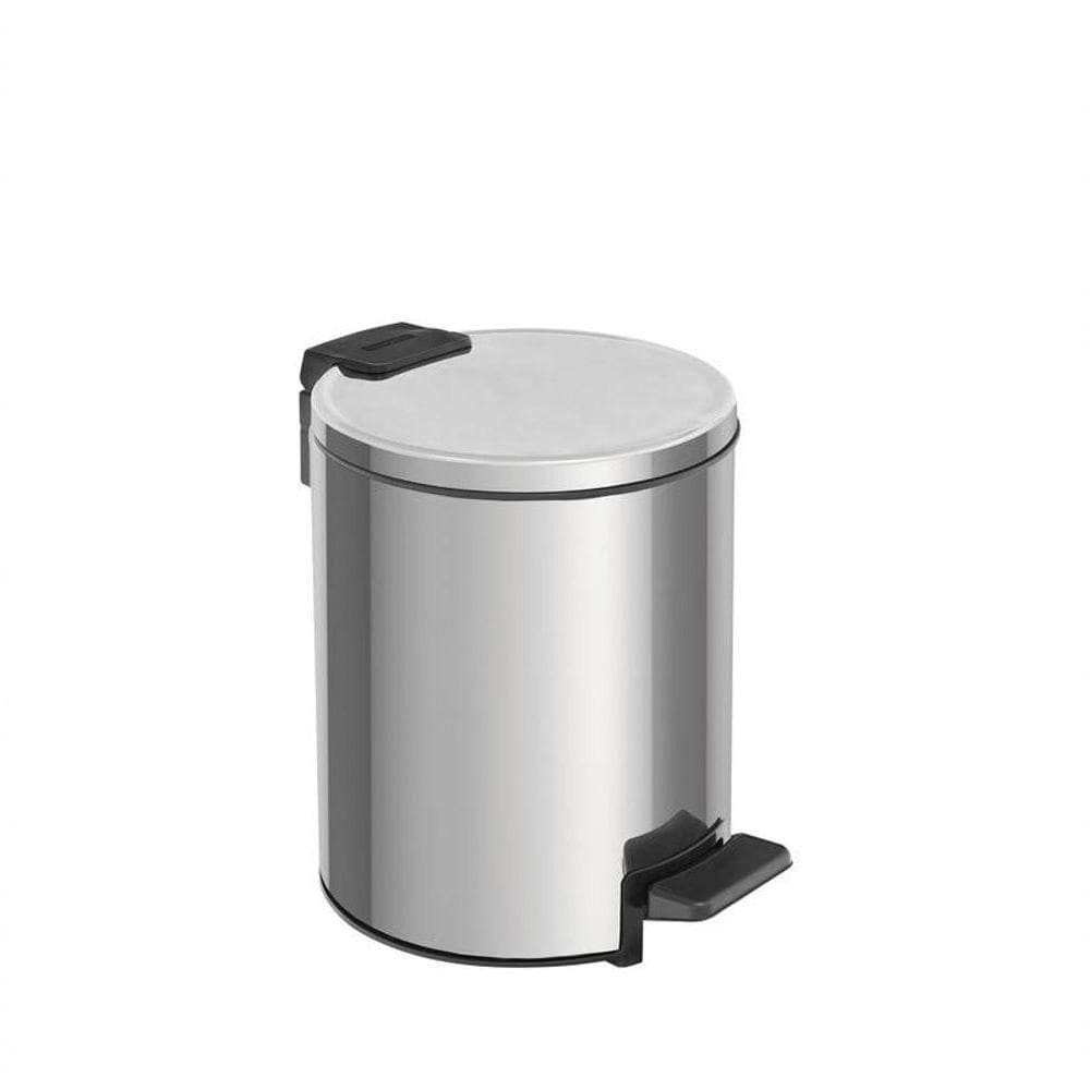 Lixeira Com Pedal Tramontina Loop Aço Inox Polido E Balde Interno 3 L