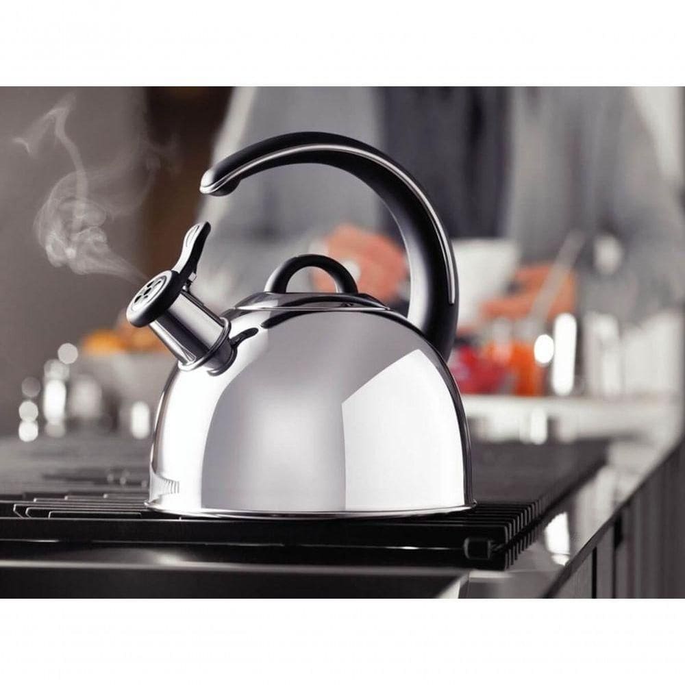 Chaleira Tramontina Com Apito 3,3 Litros Em Aço Inox Com Cabo Preto