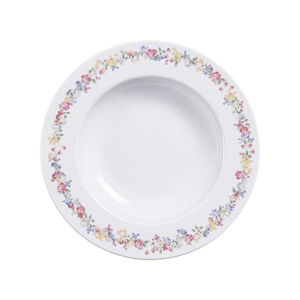 Prato Fundo Tramontina Dalina 23cm Em Porcelana Decorada
