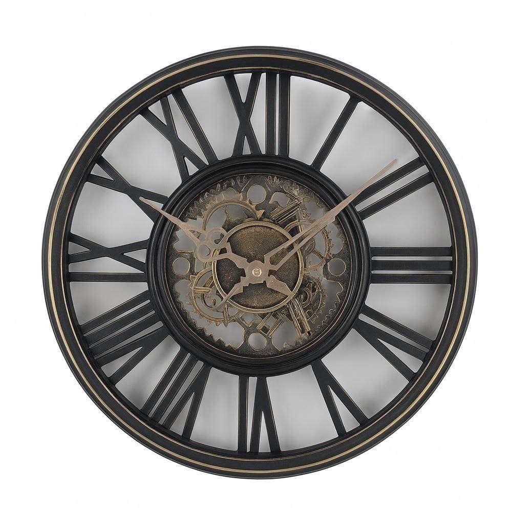 Relógio Parede Vintage Decorativo, Rústico, Números Romanos, 30cm, Estilo Madeira, Casa, Sala