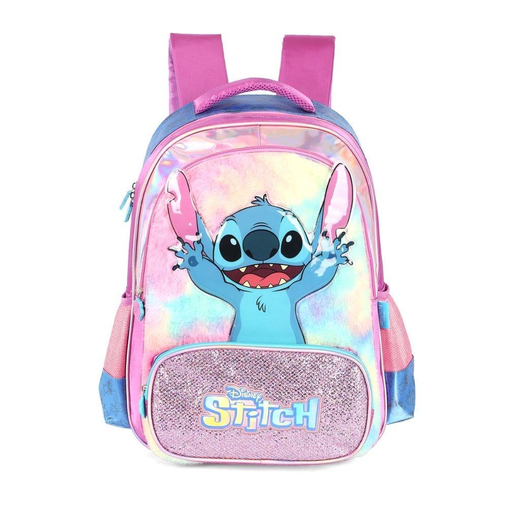 Mochila Costas Stitch Disney Escolar Meninas Holográfico