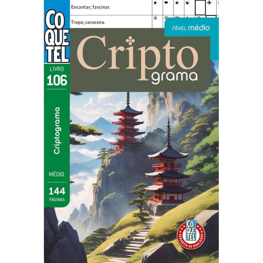 Livro Coquetel Criptograma 106: Nível médio