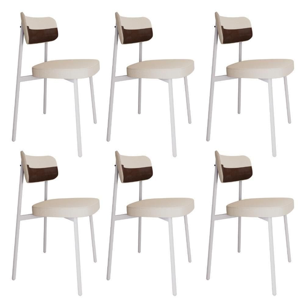 Cadeira Alloa Fixa Com 4 Pés 50 X 44,7 X 83,8 Cm Com 6 Un. Corriente Palha- Courino Whisky