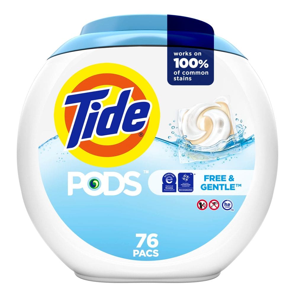 Detergente para roupa Tide PODS Free & Gentle 76 pacotes