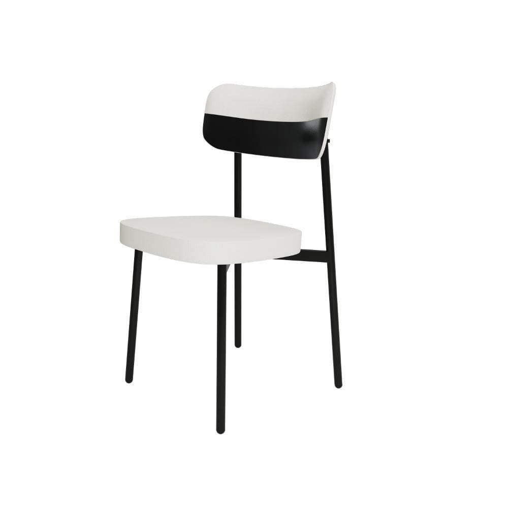 Cadeira Alloa Fixa Com 4 Pés 50 X 44,7 X 83,8 Cm Com 1 Un. Corriente Palha- Courino Preto