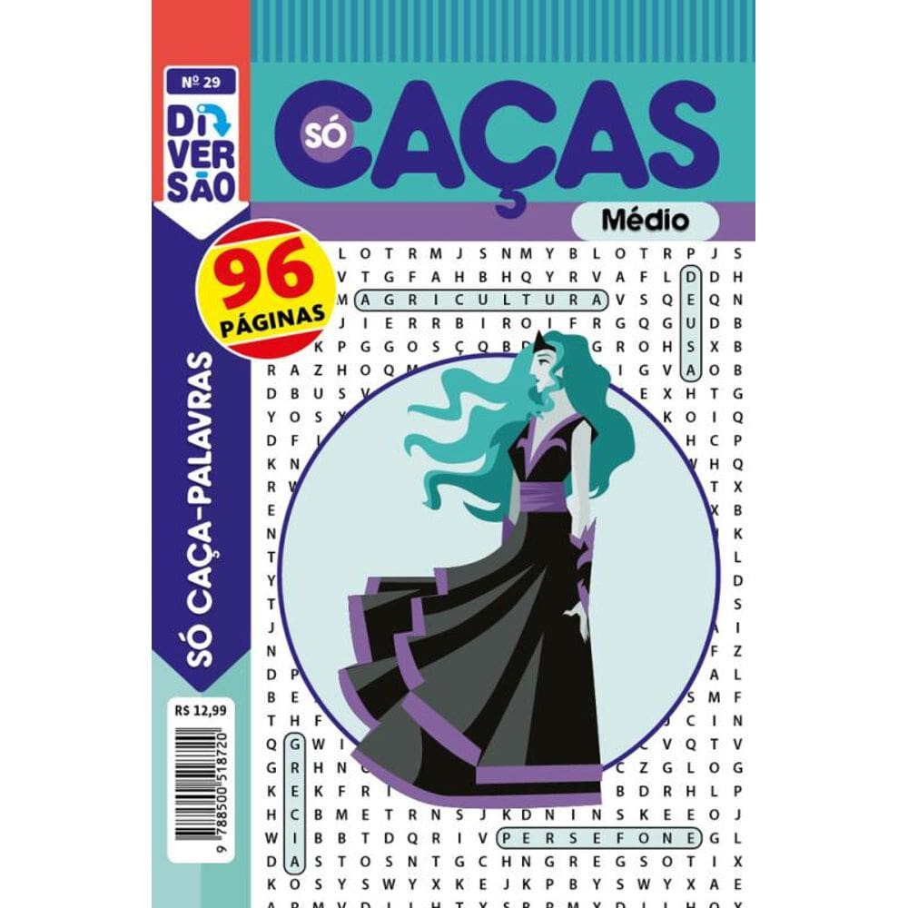 Livro Diversão Só Caça-Palavras 29: Nível médio