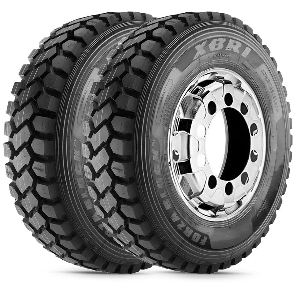 Kit 2 Pneu Aro 24 12.00R24 Xbri Forza Block P1 160/157K 20PR