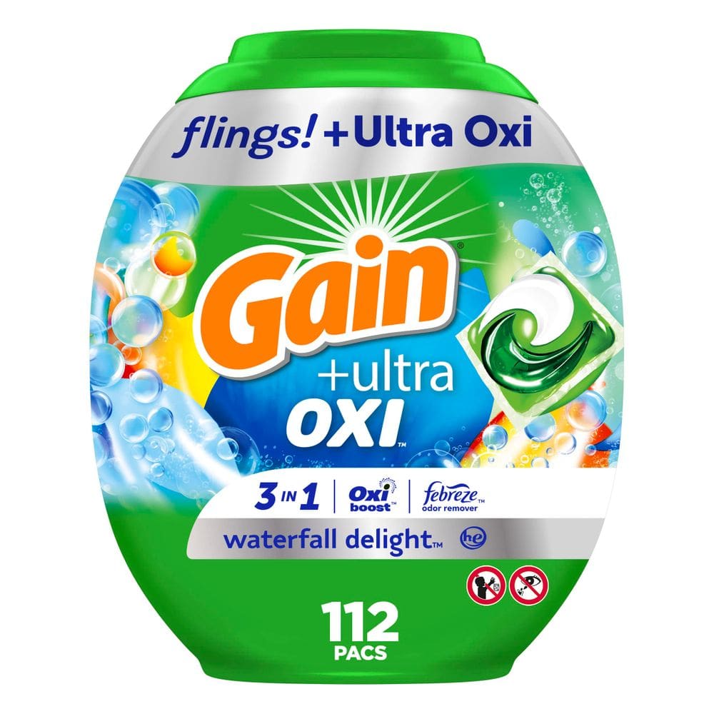 Pacotes de detergente para roupa Gain flings Ultra Oxi 112 Count