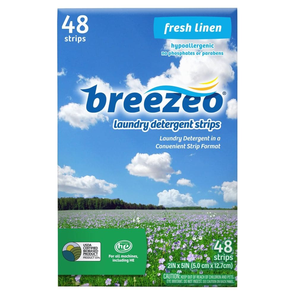Detergente para roupa Breezeo Strips Fresh Linen Scent 48 tiras