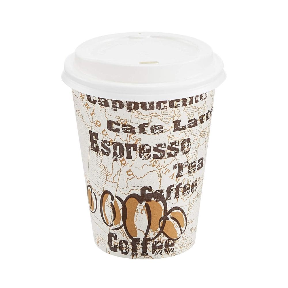 Copos quentes de papel com tampas (350 ml, 100 unidades) | Amazon Basics