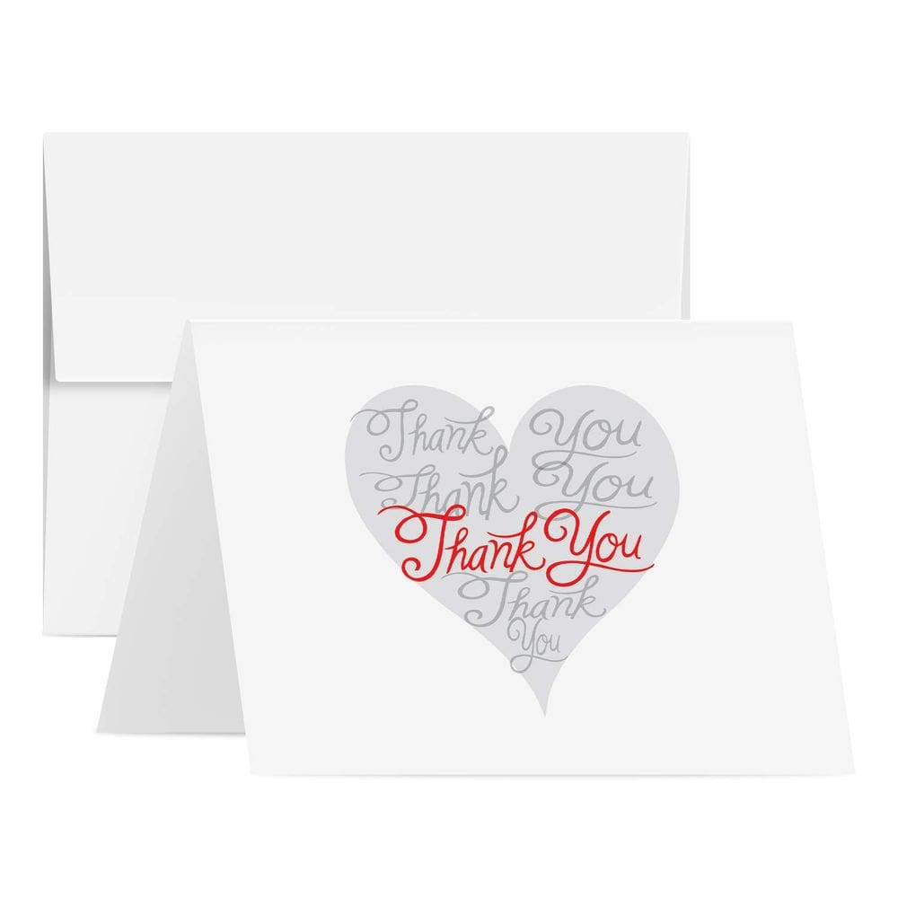 Cartões de agradecimento S Superfine Printing Romantic Love Hearts