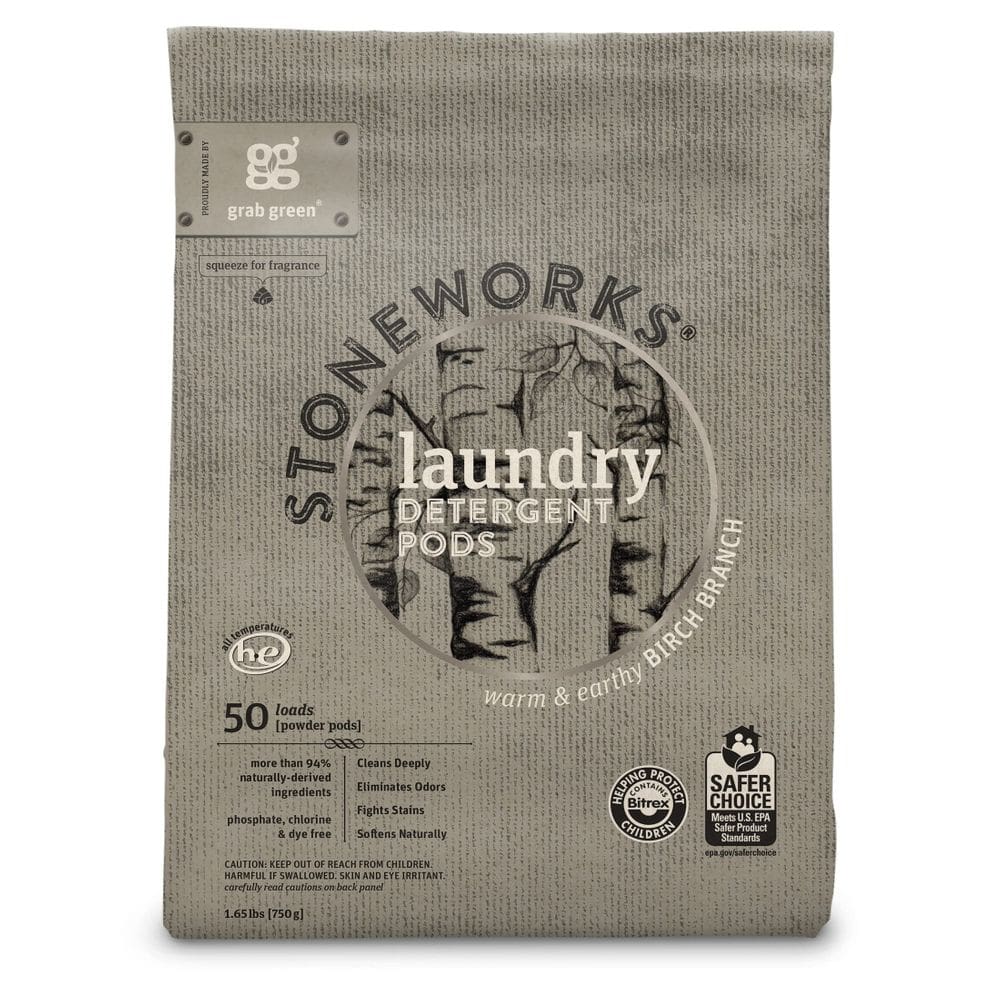 Cápsulas de detergente para roupa Grab Green Stoneworks Birch 50 unidades