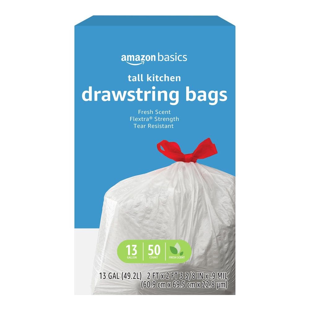 Sacos de lixo Amazon Basics Flextra Tall Kitchen 13L 50ct