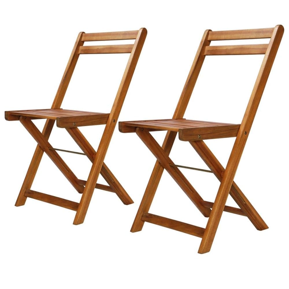 Cadeiras de bistrô vidaXL Solid Acacia Wood Folding Garden x2