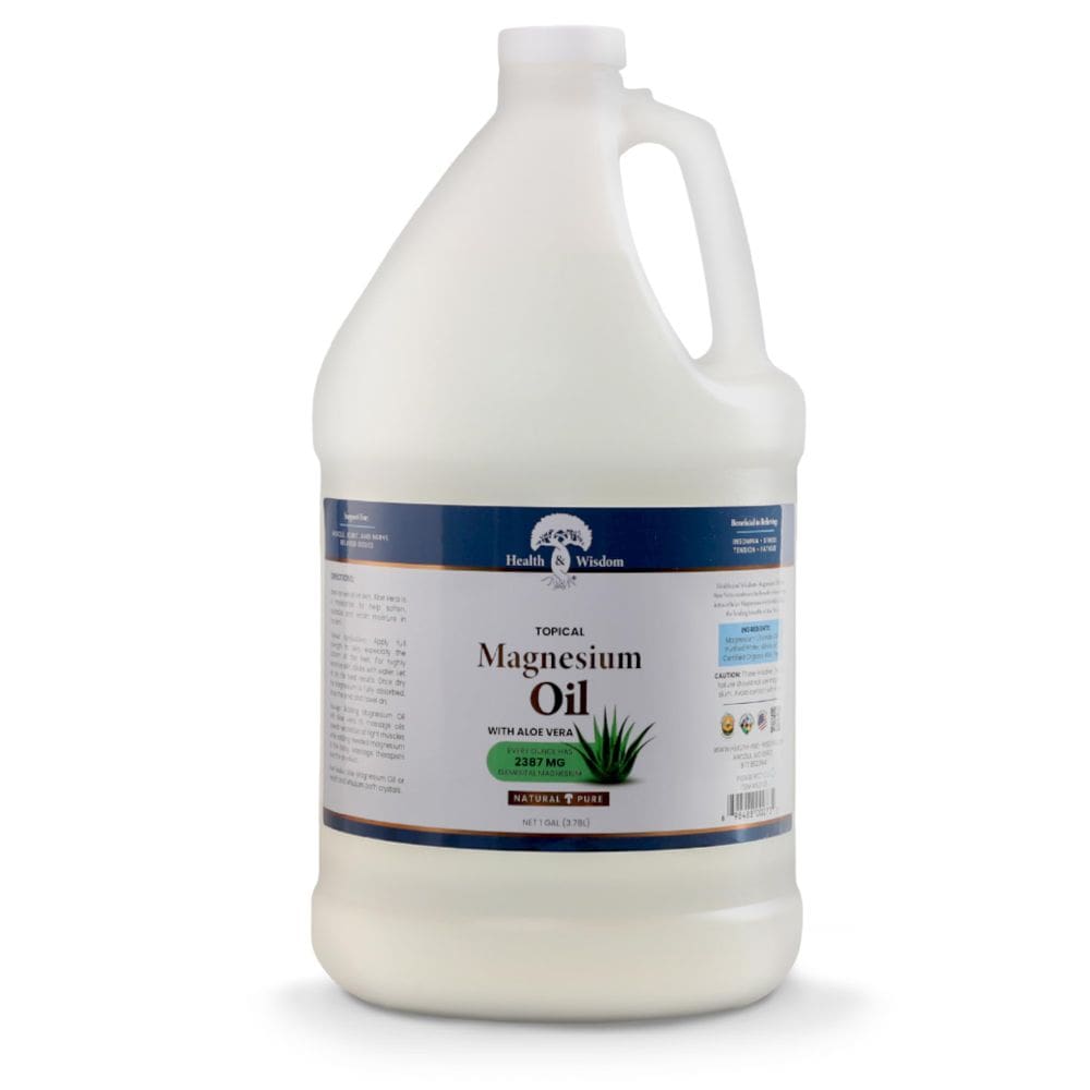 Óleo de Magnésio Tópico para Saúde e Sabedoria com Aloe Vera 3,8 L