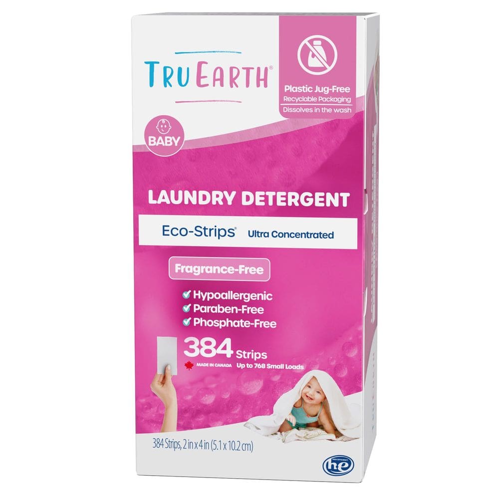 Lençóis de detergente para roupa Tru Earth Hypoallergenic Baby 384Ct