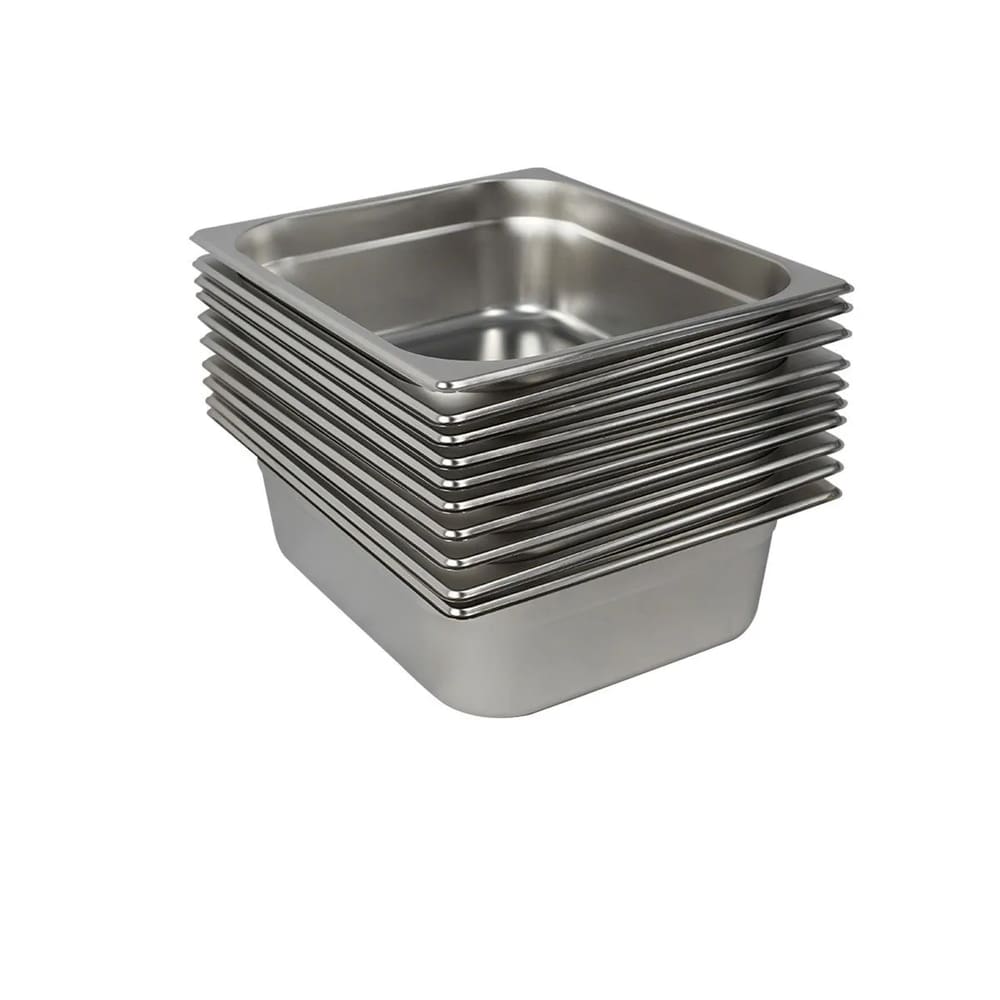 10 Cubas Gastronômica Buffet GN 1/1 100mm Aço Inox Sem Alça