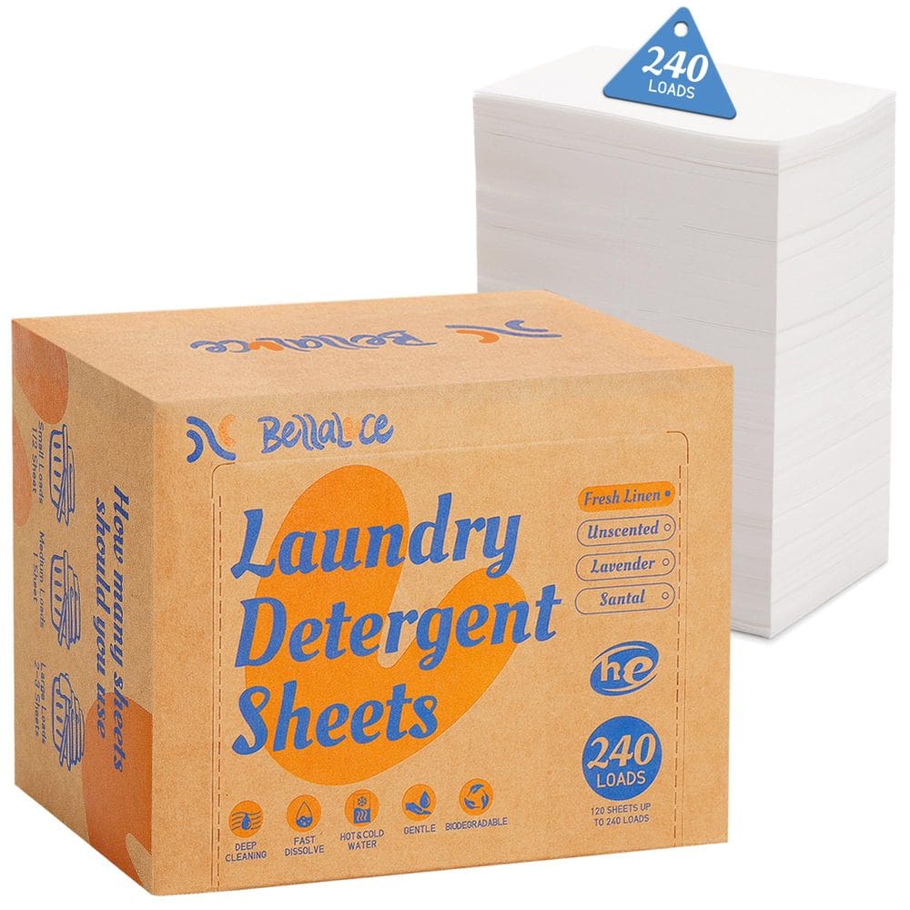 Lençóis de detergente para roupa Bellaluce 240 Loads Fresh Linen Scent