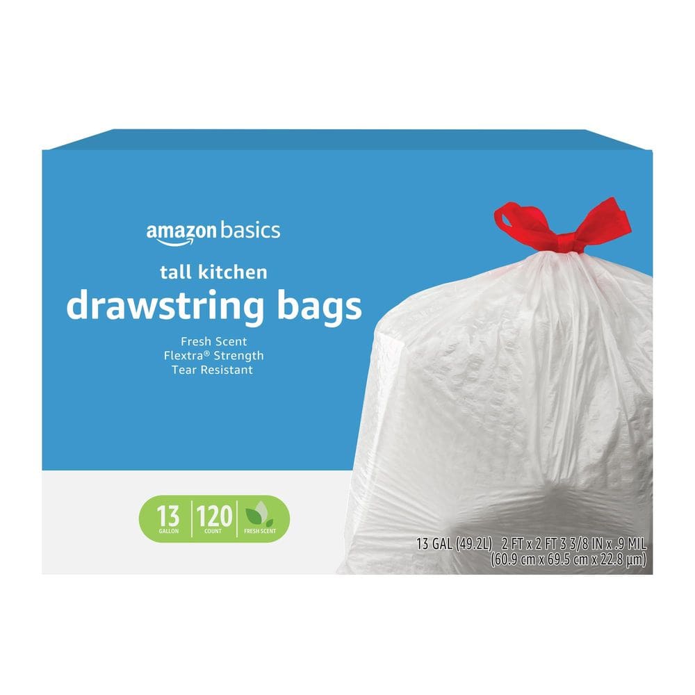 Sacos de lixo Amazon Basics Flextra Tall Kitchen 13L 120ct