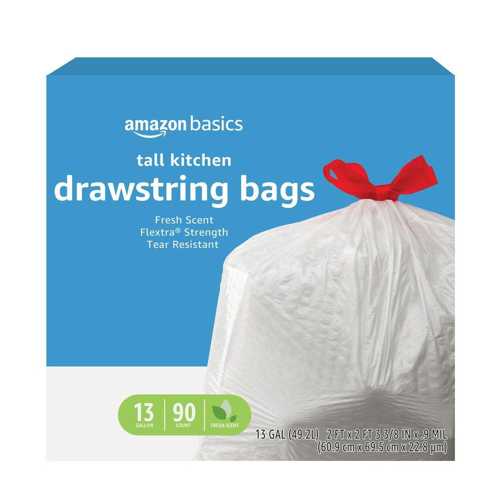 Sacos de lixo Amazon Basics Flextra Tall Kitchen 13L 90 unidades