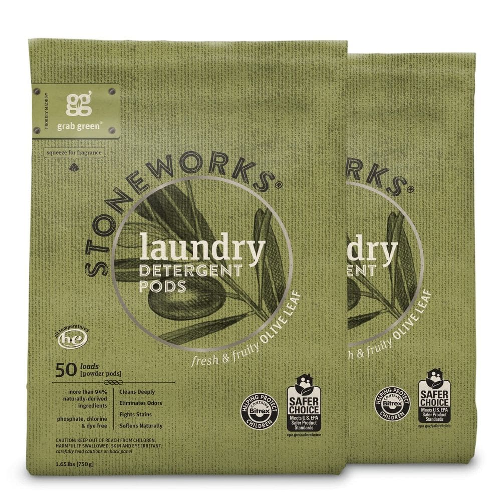 Cápsulas de detergente para roupa Grab Green Stoneworks 100 unidades