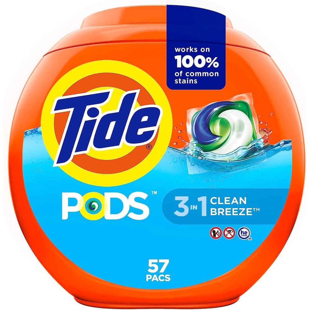 Detergente para roupa Tide Pods Clean Breeze 57 pacotes de 1,36 L