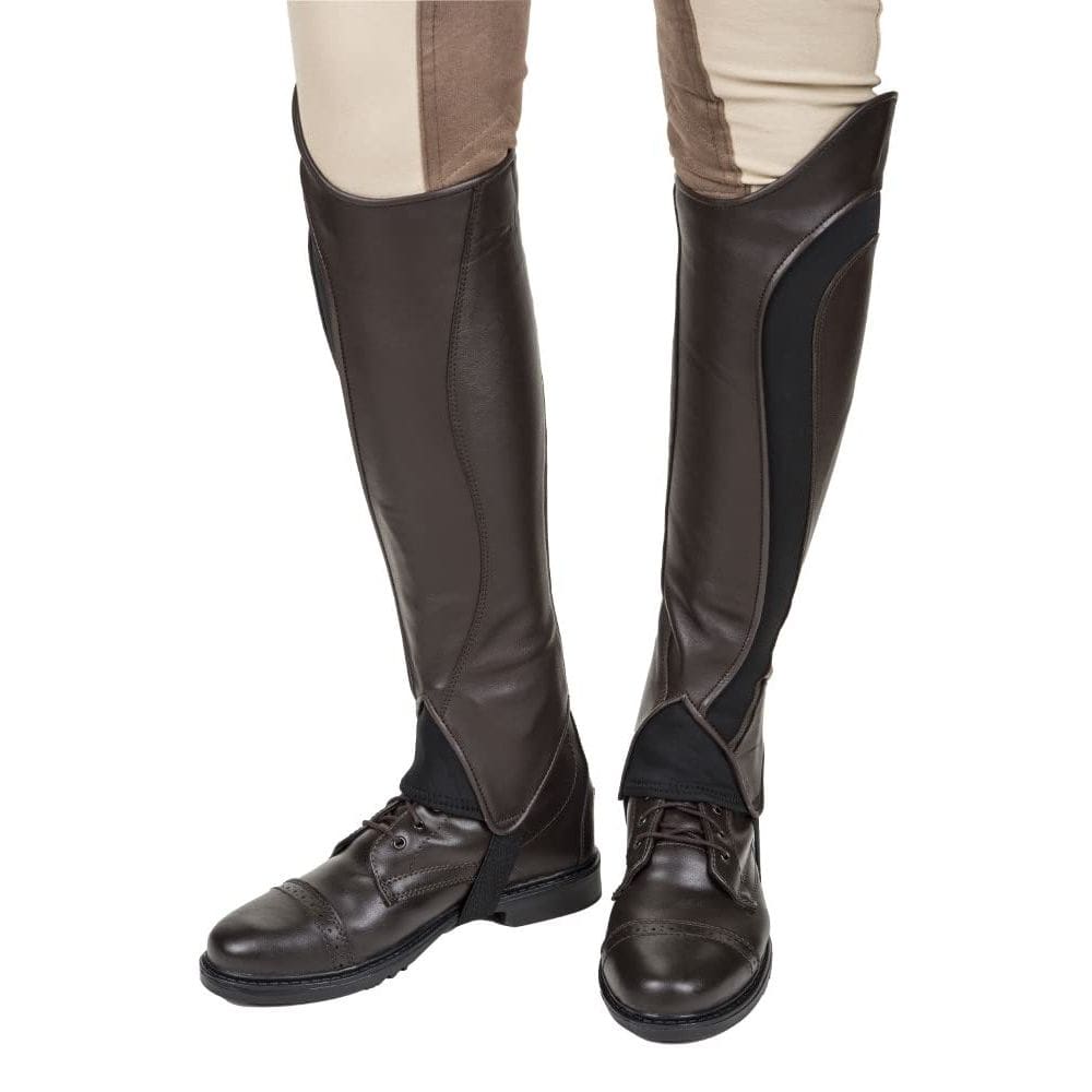 Meia calça TuffRider Derby Leather para mulheres Mocha S