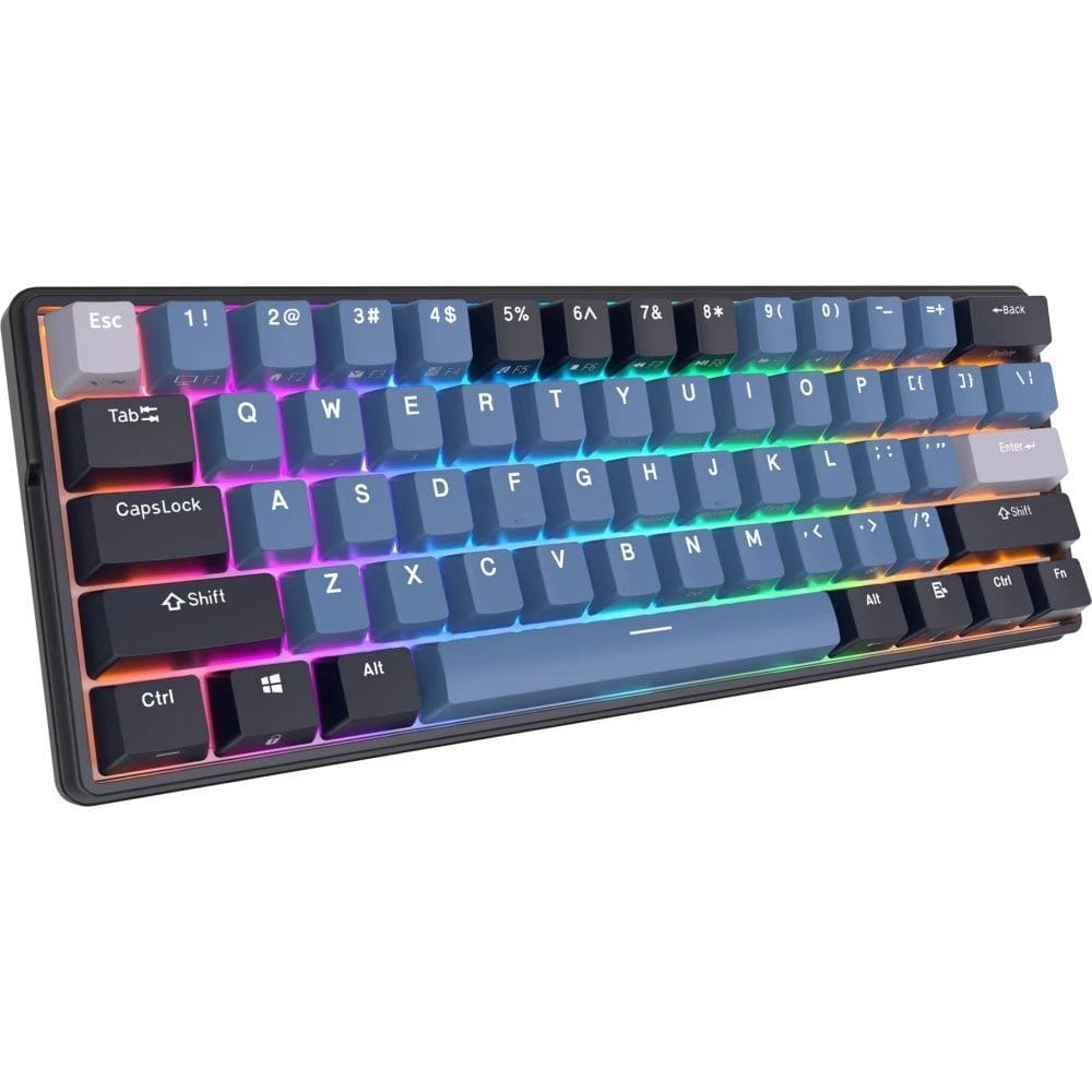 Teclado Mecanico Royal Kludge RK61 Plus 60% Wire Switch Blue