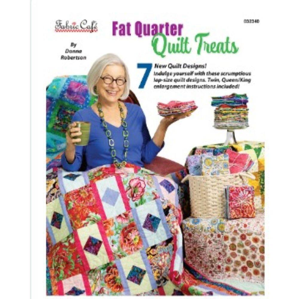 Guloseimas de edredão Book Fabric Cafe Fat Quarter com 7 padrões