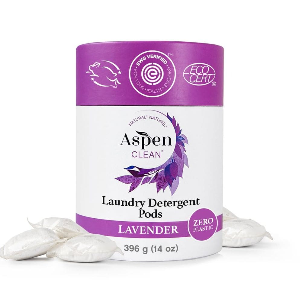 Cápsulas de lavanderia AspenClean Lavender 36 unidades Zero Plastic