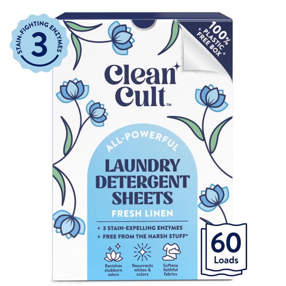 Lençóis de detergente para roupa Cleancult 60 Loads Fresh Linen