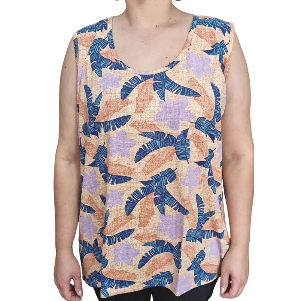 Blusa Regata Feminina Estampada Rodher Plus Size